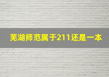 芜湖师范属于211还是一本