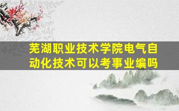 芜湖职业技术学院电气自动化技术可以考事业编吗