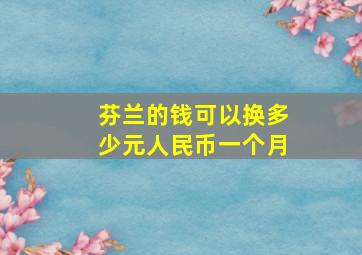 芬兰的钱可以换多少元人民币一个月