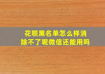 花呗黑名单怎么样消除不了呢微信还能用吗