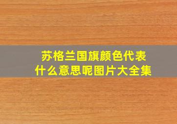 苏格兰国旗颜色代表什么意思呢图片大全集