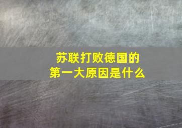 苏联打败德国的第一大原因是什么