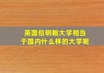 英国伯明翰大学相当于国内什么样的大学呢