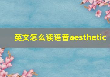 英文怎么读语音aesthetic