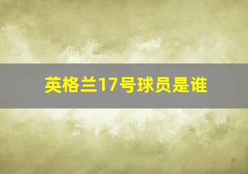 英格兰17号球员是谁