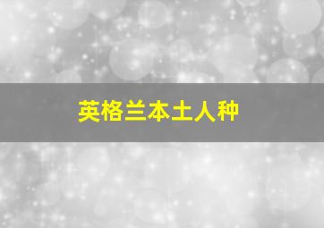 英格兰本土人种