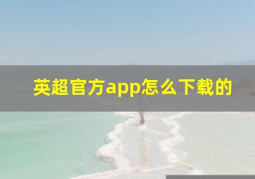 英超官方app怎么下载的