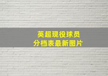 英超现役球员分档表最新图片