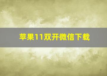 苹果11双开微信下载