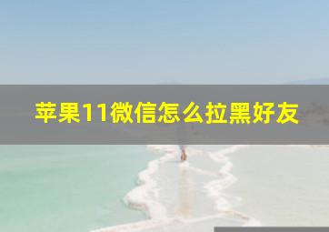 苹果11微信怎么拉黑好友