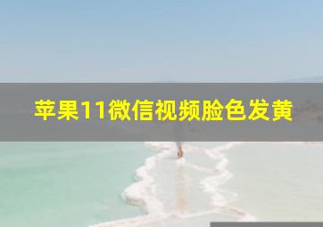 苹果11微信视频脸色发黄