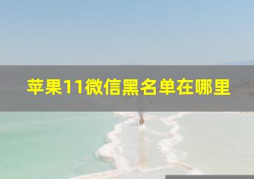 苹果11微信黑名单在哪里