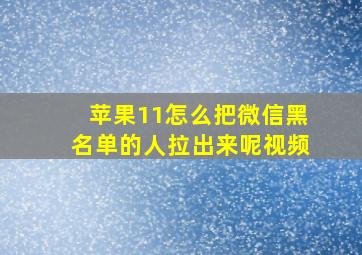 苹果11怎么把微信黑名单的人拉出来呢视频