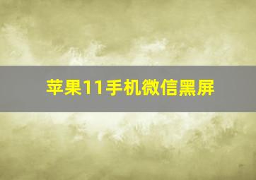 苹果11手机微信黑屏