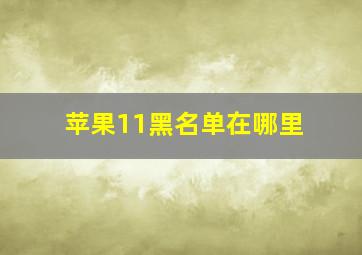 苹果11黑名单在哪里