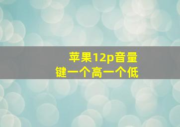 苹果12p音量键一个高一个低