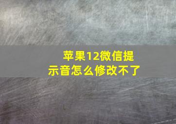 苹果12微信提示音怎么修改不了