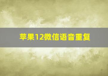 苹果12微信语音重复