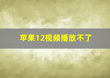 苹果12视频播放不了