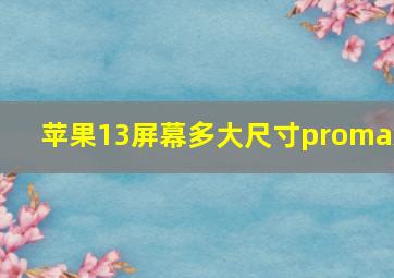 苹果13屏幕多大尺寸promax