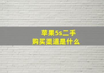 苹果5s二手购买渠道是什么