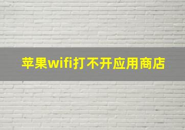 苹果wifi打不开应用商店