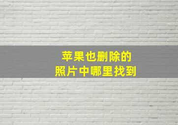 苹果也删除的照片中哪里找到