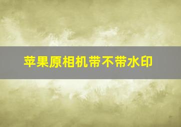 苹果原相机带不带水印