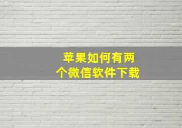 苹果如何有两个微信软件下载