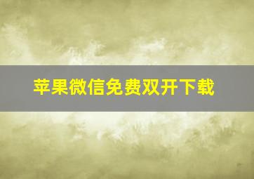 苹果微信免费双开下载