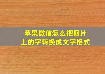 苹果微信怎么把图片上的字转换成文字格式