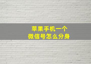 苹果手机一个微信号怎么分身