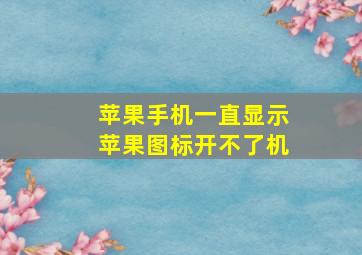 苹果手机一直显示苹果图标开不了机