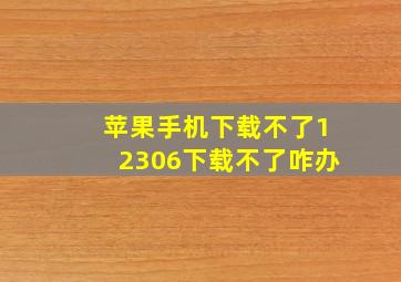 苹果手机下载不了12306下载不了咋办