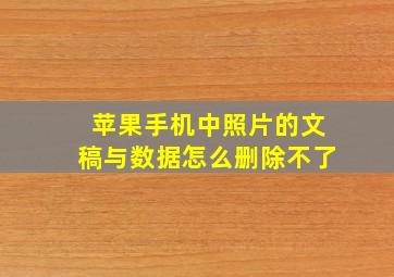 苹果手机中照片的文稿与数据怎么删除不了