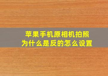 苹果手机原相机拍照为什么是反的怎么设置