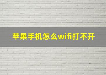 苹果手机怎么wifi打不开