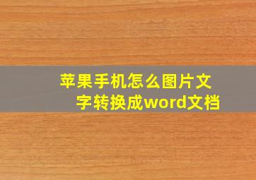 苹果手机怎么图片文字转换成word文档