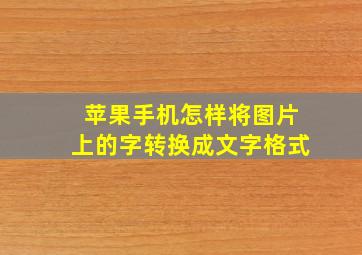 苹果手机怎样将图片上的字转换成文字格式