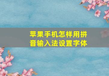 苹果手机怎样用拼音输入法设置字体