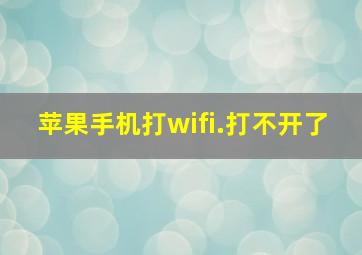 苹果手机打wifi.打不开了