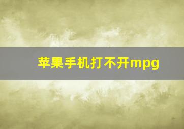 苹果手机打不开mpg