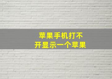 苹果手机打不开显示一个苹果