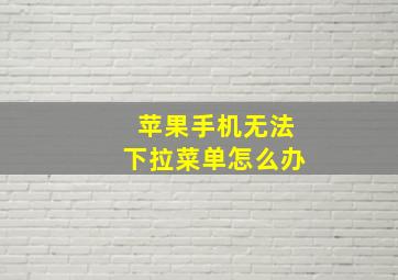 苹果手机无法下拉菜单怎么办