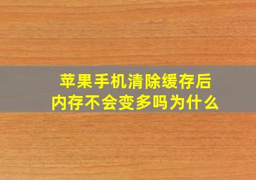 苹果手机清除缓存后内存不会变多吗为什么