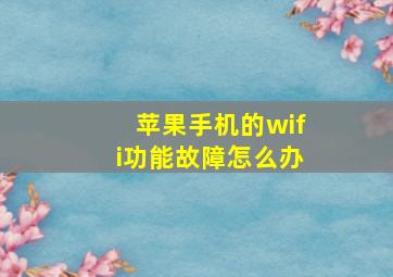 苹果手机的wifi功能故障怎么办