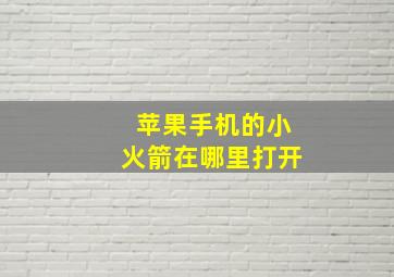 苹果手机的小火箭在哪里打开