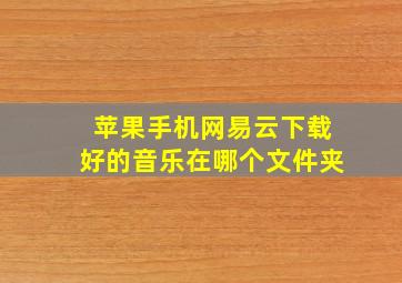 苹果手机网易云下载好的音乐在哪个文件夹