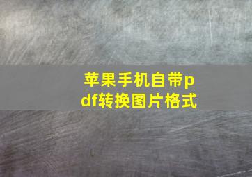 苹果手机自带pdf转换图片格式