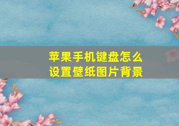 苹果手机键盘怎么设置壁纸图片背景